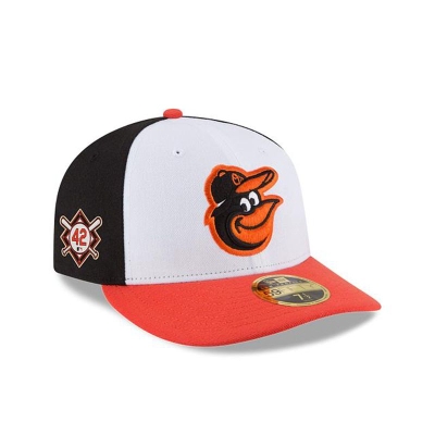 White Baltimore Orioles Hat - New Era MLB Jackie Robinson Day Low Profile 59FIFTY Fitted Caps USA7015394